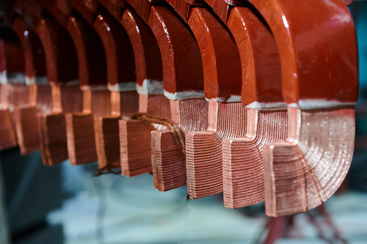 insulation sleeving is critical for motors, such as these copper bus elements of stator winding